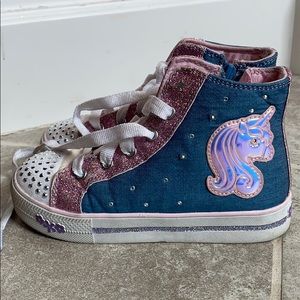 Sparkly Crystal Stars Unicorn Sneakers Size 12